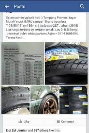 (tips) cara beli tayar kereta yang betul dan jimattayar kereta semestinya ditukar apabila bunganya telah haus. Senarai Harga Tayar Tayar Kereta Baru Murah2 2015 No Gst Facebook