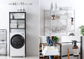 楽天市場 ランドリーラック おしゃれ バスケット付 伸縮 棚 ランドリー収納 洗面所 収納 ランドリー ラック 洗濯機 洗濯機ラック 洗濯棚 洗濯機棚 白 ホワイト おしゃれ ナチュラル 北欧 棚 シンプル モダン ランドリーラック lester レスタ ランドリー ラック