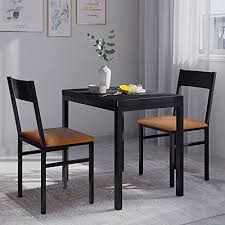 Counter height table for small kitchen. Homury 3 Piece Dining Table Set With Cushioned Chairs Modern Counter Height Dinette Set Small Kitchen Table Set With 1 Table And 2 Chairs For Dining Room Kitchen Small Spaces Espresso And Brown Pricepulse