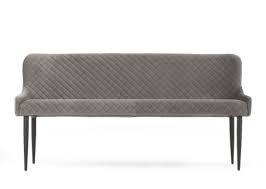Enjoy free shipping with your order! Grey Velvet Dining Bench With Back Ottowa Ez Living Furniture