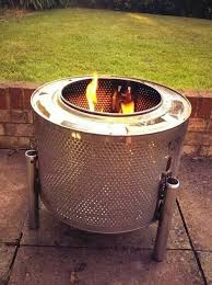 Fire pits made out of washer/dryer drums! Fire Pit Made From Dryer Drum Fire Pit Washing Machine Drum Diy Outdoor