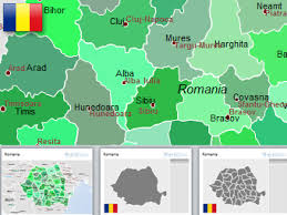 Romanian countries territories in 15th century. Romania Map Powerpoint Editable Boundary Map