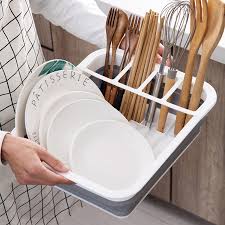 Shop cabinet organizers at the container store. Collapsible Dish Drying Rack Small Folding Plate Rack Portable Dish Drainer Rangement Cuisine Kitchen Storage Organizer Racks Holders Aliexpress