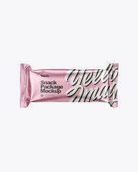 Download Matte Metallic Snack Bar Mockup In Flow Pack Mockups On Yellow Images Object Mockups PSD Mockup Templates