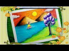 How To Draw A Scenery For Kids Using Oil Pastels Scenery For Kids Mountain Trees River Sun Yo Easy Drawings For Kids Oil Pastel Oil Pastel Drawings Easy Most simple scenery drawing with brush sketch pens for all | scenery drawing with 0 coin step by st. easy drawings for kids oil pastel