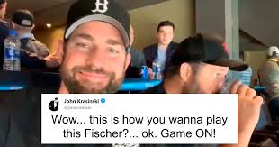 The office has had its share of uncomfortable moments (scott's tots, the dinner party), but this one felt so real. John Krasinski Trolls Jenna Fischer By Inviting Her On Screen Ex Fiance To A Stanley Cup Bored Panda
