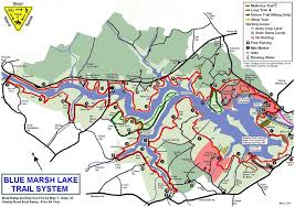 The trails explore a variety of habitats including forest, field and wetlands. Blue Marsh Lake Trails Maplets