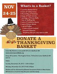I believe that the biggest challenge for the thanksgiving dinner for six for $1 challenge is going to be getting the thanksgiving turkey. Donate A Thanksgiving Basket To The Needy With Color My World In Bedford Thanksgiving Baskets Thanksgiving Food Basket Food Baskets For Christmas