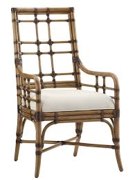Twin Palms Rattan Arm Chair In Brown Upholstered Dining Chairs Dining Chairs Tommy Bahama Home