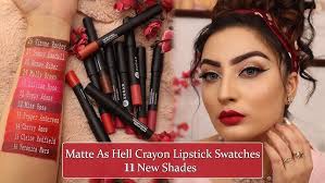 Matte As Hell Crayon Lipstick Swatches