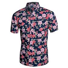 Men S Button Down Short Sleeved Floral Shirt Nwt