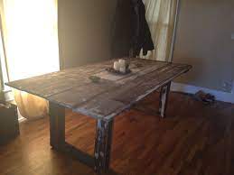 For example, the homcom kitchen island only costs about a third of the price. Reclaimed Barn Door Kitchen Table Tisch