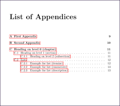 The package provides another alternative way of. Generate A List Of Appendices Page For Report Class Tex Latex Stack Exchange