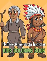 Native American Indians Kids Coloring Book Indigenous People Color Book For Children Of All Ages Yellow Diamond Design With Black White Pages For Mindfulness And Relaxation Publishing Greetingpages 9781695416581 Amazon Com Books
