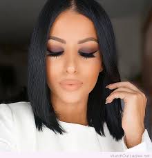 Black Hair Color And Neutral Makeup Cabelo E Maquiagem Cabelo Hair Hair