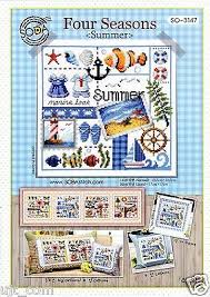 Counted cross stitch pattern / chart. Crafts Korea Sodastitch So 3196 Four Seasons Dogs Counted Cross Stitch Chart Cross Stitch Patterns