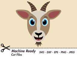 Cute Goat SVG Cut Files, Goats Clipart, Goat Face Clip Art, Happy Goat Head  PNG, Baby Farmhouse Animal, Country Farm Livestock, Boy Goat