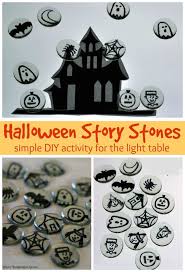 Halloween Story Stones On The Light Table Light Table Halloween Activities For Kids Halloween Stories