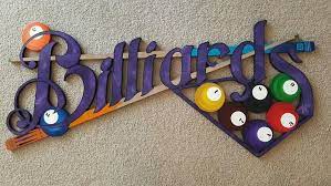 Billiards Wall Art Sports Bar Wall Art Wood Wall Sculpture Etsy In 2021 Sports Wall Art Wood Wall Sculpture Purple Wall Decor
