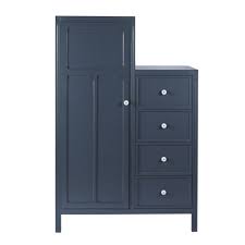 Kommode mit 4 schubladen 84x70 cm. Schrank Mit 1 Tur Und 4 Schubladen Nachtblau Antwerp Maisons Du Monde