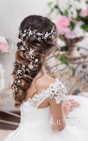 6 Romantic Bridal Hair Half Up Half Down Hairstyle With Veil Accessory Topgraciawedding Wedding H Romantic Bridal Hair Bridal Hair Half Up Crystal Hair Vine
