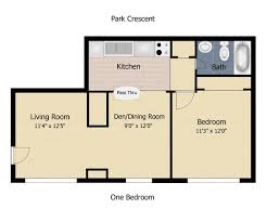Our spacious one bedroom apartments with den offer a fully equipped kitchen with a dishwasher, extra storage closets which include a kitchen. 550 Square Foot House Google Search Floor Plans Living Room Den One Bedroom