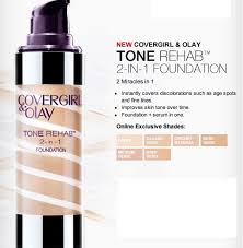 details about covergirl olay tone rehab 2 in 1 foundation please select shade from menu