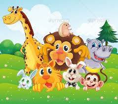 Animals At The Hill Cartoon Animals Animal Wallpaper Animal Illustration