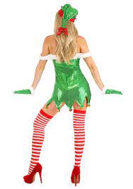 Exclusive Women's Sexy Green Glitter Elf Costume