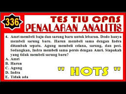 Posting komentar untuk soal tiu penalaran analitis. Tes Tiu Penalaran Trik Sederhana Menyelesaikan Soal Tes Cpns Penalaran Analitis I Klub Ma Youtube