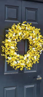 Cherry Blossom And Forsythia Wreath Yellow Wreath Spring Yellow Wreath Forsythia Wreath Spring Wreath