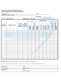 Full body harness inspection sheet. Checklist For Safety Harness Inspection