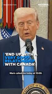 President Trump says he expects the U.S. will have a “very good”  relationship with Canada after his call with the Canadian Prime Minister  Friday. , https://bit.ly/4c9YG7v