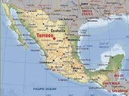 Take a bus to the border, cross the river by boat, and then get on another bus on the other side. Map Of Mexico Torreon Coahuila Highlighted Mexico Map Mexico Torreon