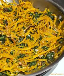 Butternut Squash Noodles With Spinach And Mushrooms Paleo Vegan Tasting Page Spiralizer Recipes Butternut Squash Noodle Squash Noodles Recipes