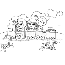 Illustration about printable coloring page for children featuring colorful train isolated on white background illustration. Little Boy And Friend Driving A Toy Train Coloring Page Vector Stock Vector Illustration Of Racers Train 95281119