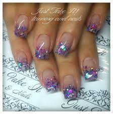 Just Fake It Tanning And Nails Www Facebook Com Jfibeauty Purple Glitter Nails Gem Nails Ombre Nails Glitter
