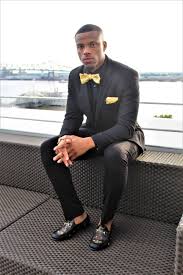 African Gold Bow Tie High Fashion Men Formal Attire For Men Black Three Piece Suit