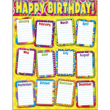 Boho Birds Birthday Chart Teachers Bazaar