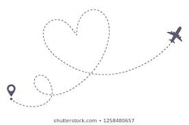 Love Airplane Route Romantic Travel Heart Dashed Line Trace And Plane Routes Hearted Airplane Path Fli Valentines Day Drawing Plane Tattoo Airplane Drawing