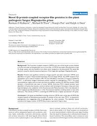Maybe you would like to learn more about one of these? Pdf Novel G Protein Coupled Receptor Like Proteins In The Plant Pathogenic Fungus Magnaporthe Grisea