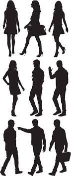 Multiple Image Of Man And Woman Walking Arte Vectorial 166008453 Silhouette People Sketches Of People Silhouette