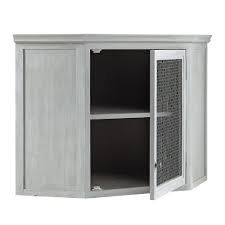 Choix du décor possible en façade. Meuble Haut D Angle De Cuisine En Bois D Acacia Gris L 76 Cm Zinc Maisons Du Monde