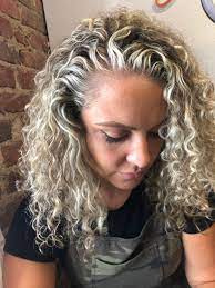 Icy Blonde Highlights On Curly Hair Icy Blonde Highlights Blonde Highlights Highlights Curly Hair