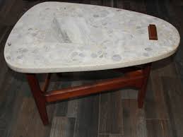 Mcm Teak And Stone Triangular End Table Or Side Table 125 Original Mid Century Modern Solid Teak Wood E Wood End Tables End Tables Contemporary Side Tables