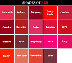 Shades Of Red Color Chart Www Bedowntowndaytona Com