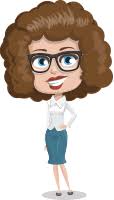 Woman with Curly Hair Cartoon Vector Character
