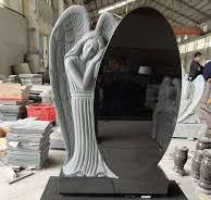 Escultura de lápide de granito de anjo esculpido Monumento ...