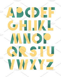 Retro Font In Yellow And Green Retro Font Vintage Fonts Retro