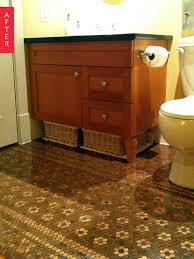 Before After Dad S Collection Turned Patterned Penny Tile Floor Penny Tile Floors Penny Floor Designs Penny Floor
